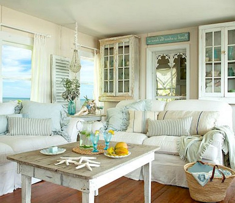 42+ Comfy Farmhouse Shabby Chic Living Room Decor Ideas