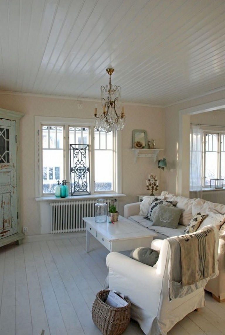 42+ Comfy Farmhouse Shabby Chic Living Room Decor Ideas ...